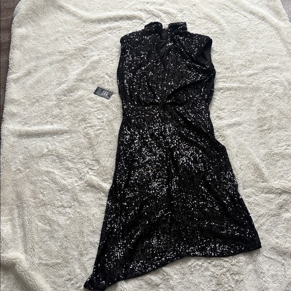 96 Express Sequin Asymmetrical Mock Neck Dress Size Xs - Picture 10 of 10
